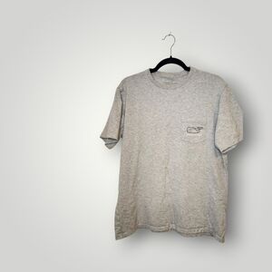 Vineyard Vines Shirt Men m Adult Gray Casual Pocket Tee Crewneck Whale Logo